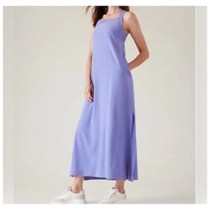 Athleta Arrival Maxi Cross Back Dress‎ Dark Adonis Blue Size XS Athleisure Lilac